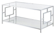 Town Square Chrome Coffee Table with Shelf