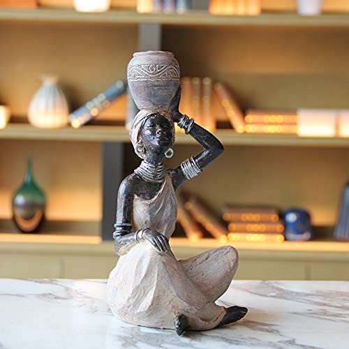 African Statue,African art decor lady figure home decor accents antique golden yellow gifts