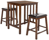 Home Collection Ilana 3 Piece Pub Set, Chestnut and Black