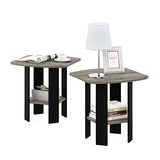 Simple Design End Table, 2-Pack, French Oak Grey/Black