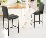 Height Modern Industrial Bar Stools with Black Metal Legs and Backrest