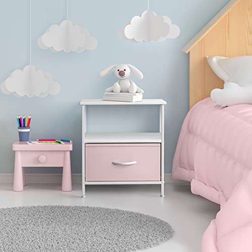 Drawer Shelf Storage Nightstand - Kids Bedside Furniture