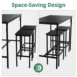 Bar Table Set, 47.5" Dining Table Set, Bar Height Counter with Bar Stools