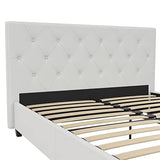 Dakota Upholstered Platform Bed with Diamond Button Tufted Headboard