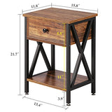 Modern Versatile Nightstands X-Design Side End Table Night Stand Storage Shelf