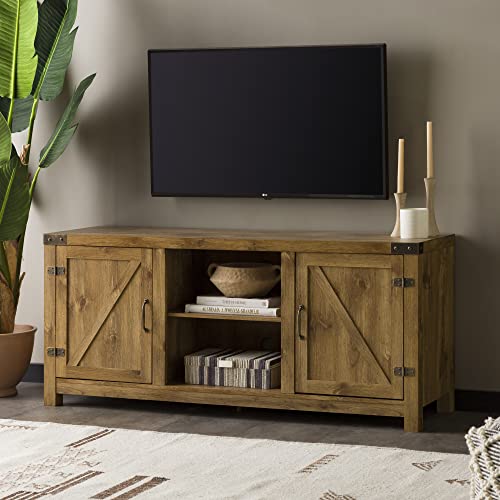 Modern Farmhouse Double Barn Door TV Stand