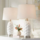 Brad Modern Coastal Style Accent Table Lamps 24.5" High Set of 2 LED Scalloped White