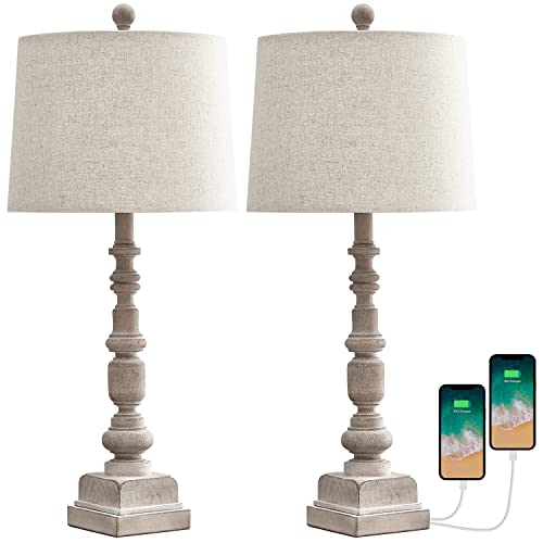 Oneach Vintage Table Lamps with Dual USB Port