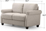 Josh Loveseat Sofa / Easy, Tool-Free Assembly, Beige