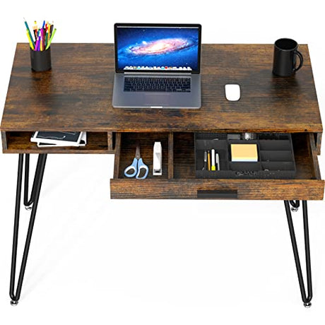 Home Office Computer Hairpin Leg Desk with Drawer