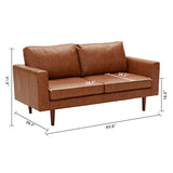 65" Faux Leather Loveseat Sofas for Living Room