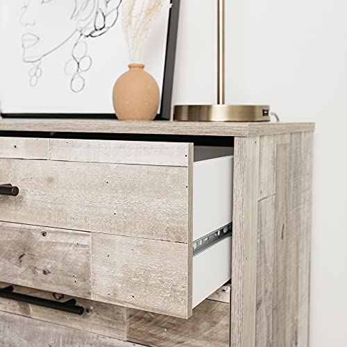 Neilsville Industrial 6 Drawer Dresser, Butcher Block Gray