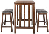 Home Collection Ilana 3 Piece Pub Set, Chestnut and Black