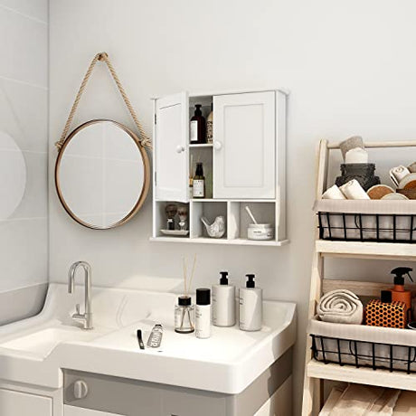 Bathroom Cabinet,Bathroom Wall Cabinet with 2 Door Adjustable Shelves