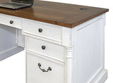 Durham Double Pedestal Executive Desk, White