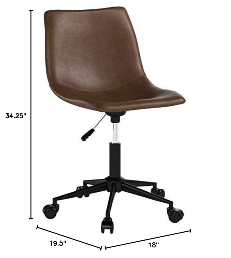 Faux Leather Adjustable Swivel Bucket Seat Home Office Desk Chair