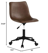 Faux Leather Adjustable Swivel Bucket Seat Home Office Desk Chair