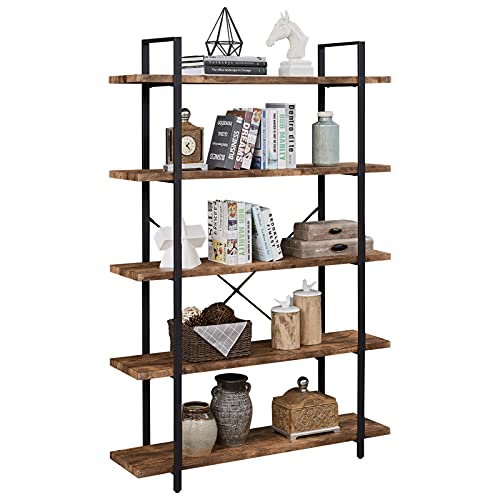 5-Shelf Industrial Bookshelf
