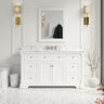 Single Bathroom Vanity Includes White Cabinet with Authentic Italian Carrara Marble