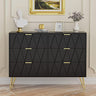 6 Drawer Dresser ,Modern Dresser Chest with Wide Drawers and Metal Handles