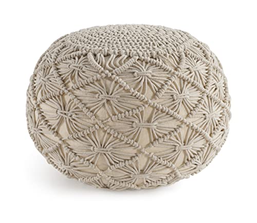 Pouf Ottoman - Hand Knitted Macrame Ottoman Pouf