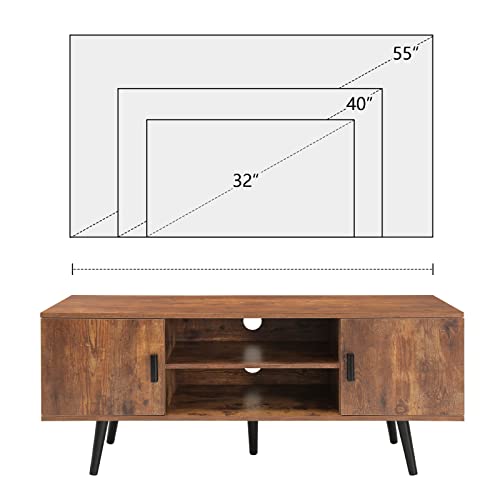 Mid-Century Modern TV Stand for 55 Inch TV