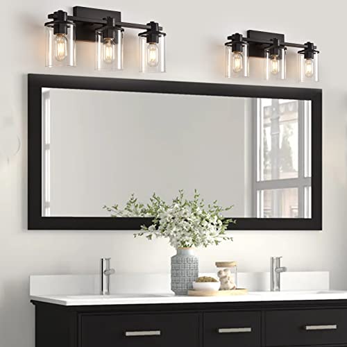 Black Vanity Light,3-Light Modern Bathroom Metal Wall Sconce Fixture