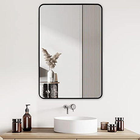 Black Bathroom Mirror 30x40, Large Mirror 30 x 40 Inch for Wall