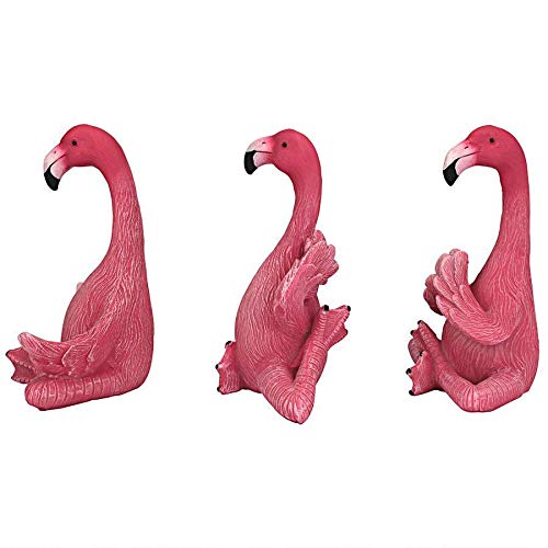 QL60051 The Zen of Pink Flamingos Yoga Statues