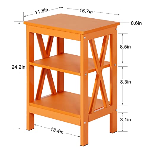 Side End Table with Storage Shelf Nightstands