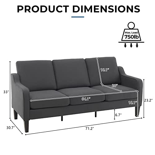 Mid-Century Modern Sofa,71" Sofa Couch for Living Room