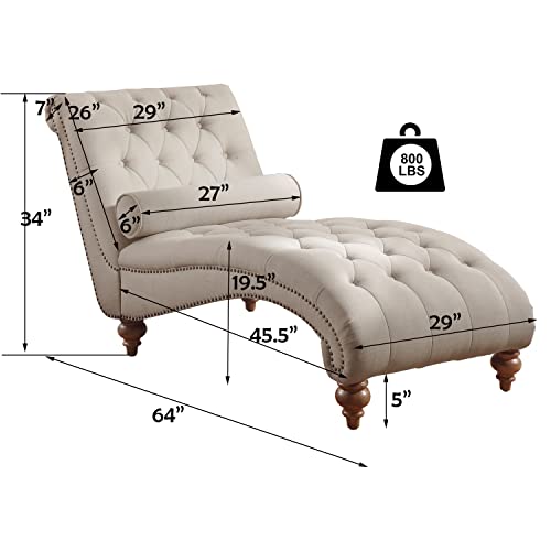 Rosevera Leavitt Living Room Chairs with Padded Seat Sleeper Comfy for bedrooms Lounge Chaise