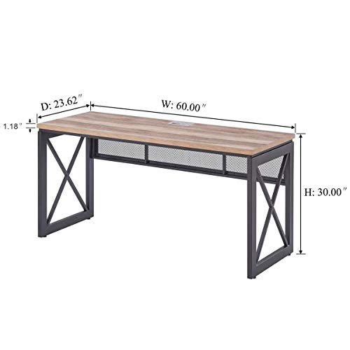 Industrial Home Office Desks, Rustic Wood Computer Desk