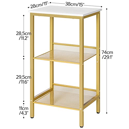 3-Tier End Telephone Table with Adjustable Mesh Shelves