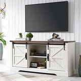 Modern Rustic Entertainment Center with Sliding Barn Door