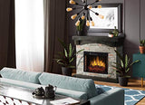 42" Sable Mills Grey Faux Stone Mantel Electric Fireplace