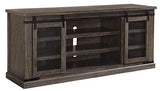 Danell Ridge Rustic TV Stand Fits TVs up to 68", 2 Sliding Barn Doors and 6 Storage Shelves