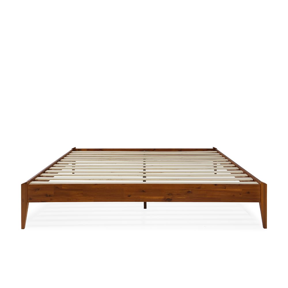 Dinkee King Bed Frame Wood 15 Inch - Solid Wood Platform Bed Frame