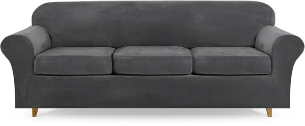 High Stretch Sofa Cover for 3 Cushion Couch 4 Pieces