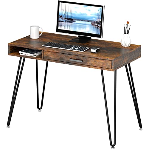 Home Office Computer Hairpin Leg Desk with Drawer