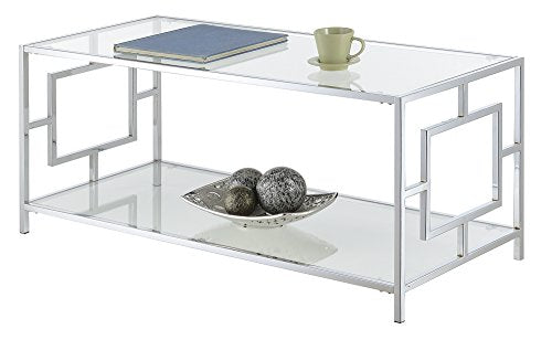Town Square Chrome Coffee Table with Shelf