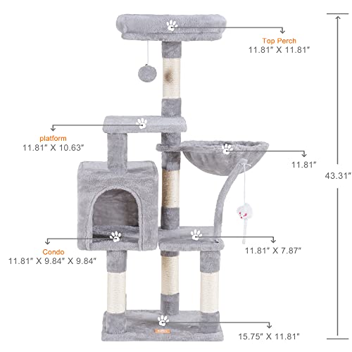 Cat Tree with Toy, Cat Tower condo for Indoor Cats, Cat House with Padded Plush Perch