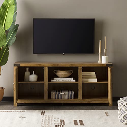 Modern Farmhouse Double Barn Door TV Stand