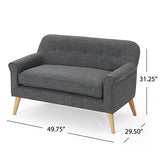 Mariah Mid-Century Modern Loveseat, Grey