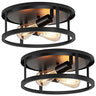 2 Pack Flush Mount Ceiling Light,13 Inch Industrial Farmhouse Ceiling Light Fixture