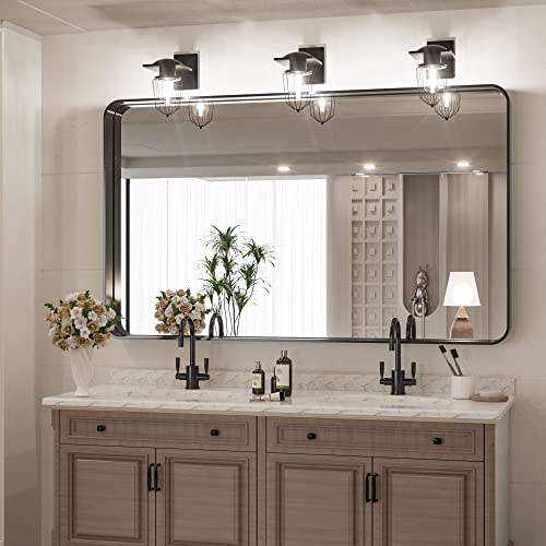 48 x 30 Inch Wall Mirror Black Bathroom Vanity Mirror