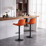 YOUNIKE Bar Stools Set of 2 Swivel Barstools PU Leather Adjustable Counter Stools Cushioned High Backrest