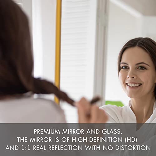 Full Length Mirror, 64" x 21" Aluminum Alloy Frame Floor Mirror with Stand