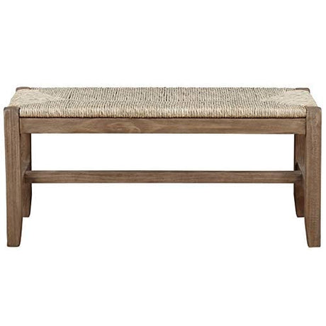 Newport 40" Wood Bench with Rush Seat