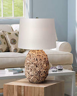 Nantucket Tropical Coastal Contemporary Table Lamp 26" High Rustic Natural Seagrass